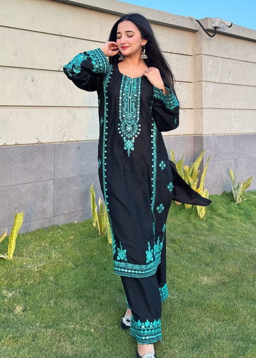 Jiya Embroidery Black