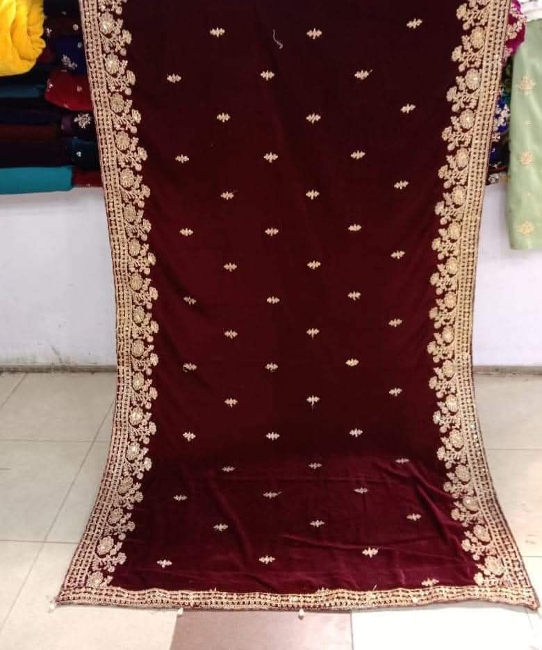 Embroided Velvet Shawl