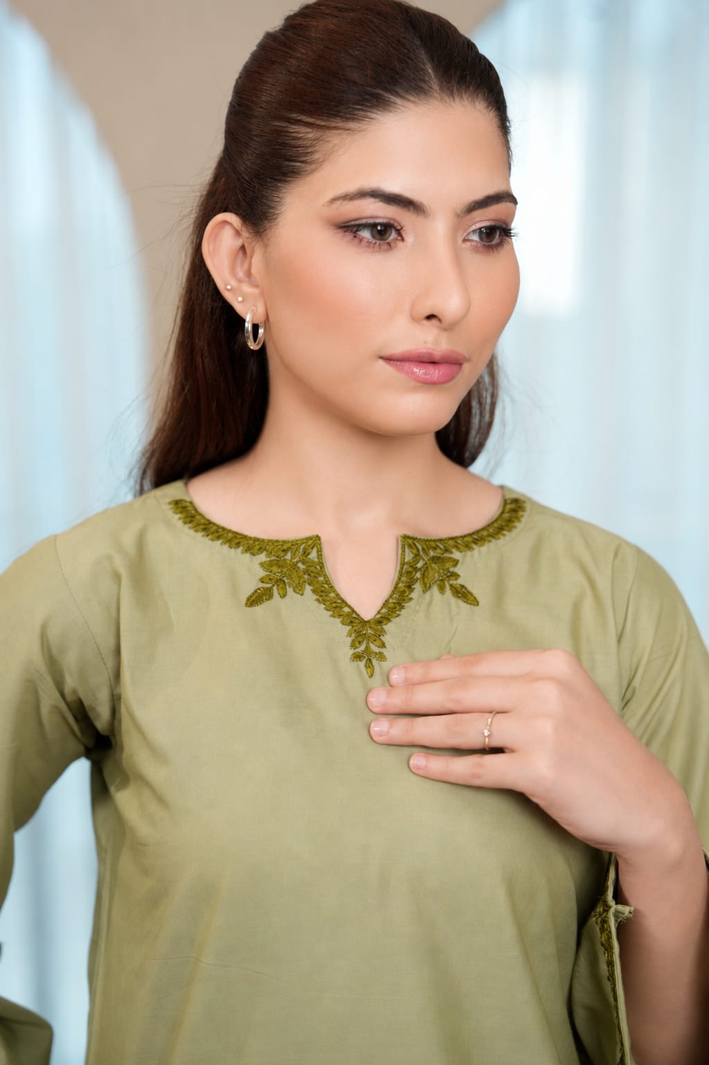 MintAsh-3 PC embroidered