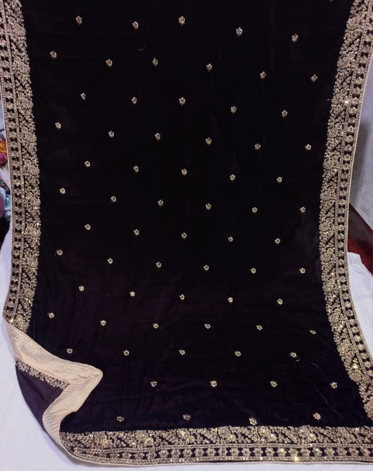 Embroided Velvet Shawl