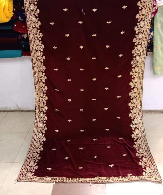 Embroided Velvet Shawl